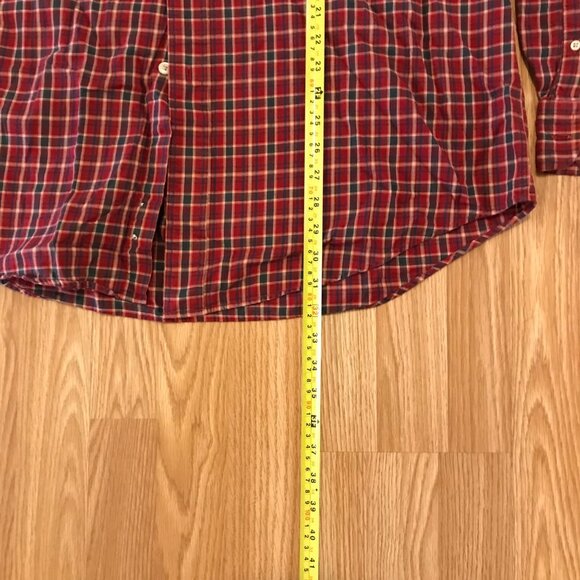 Nautica Mens Red Plaid Button-Down Shirt XXL 100% Cotton Long Sleeve Classic Fit - Picture 6 of 6